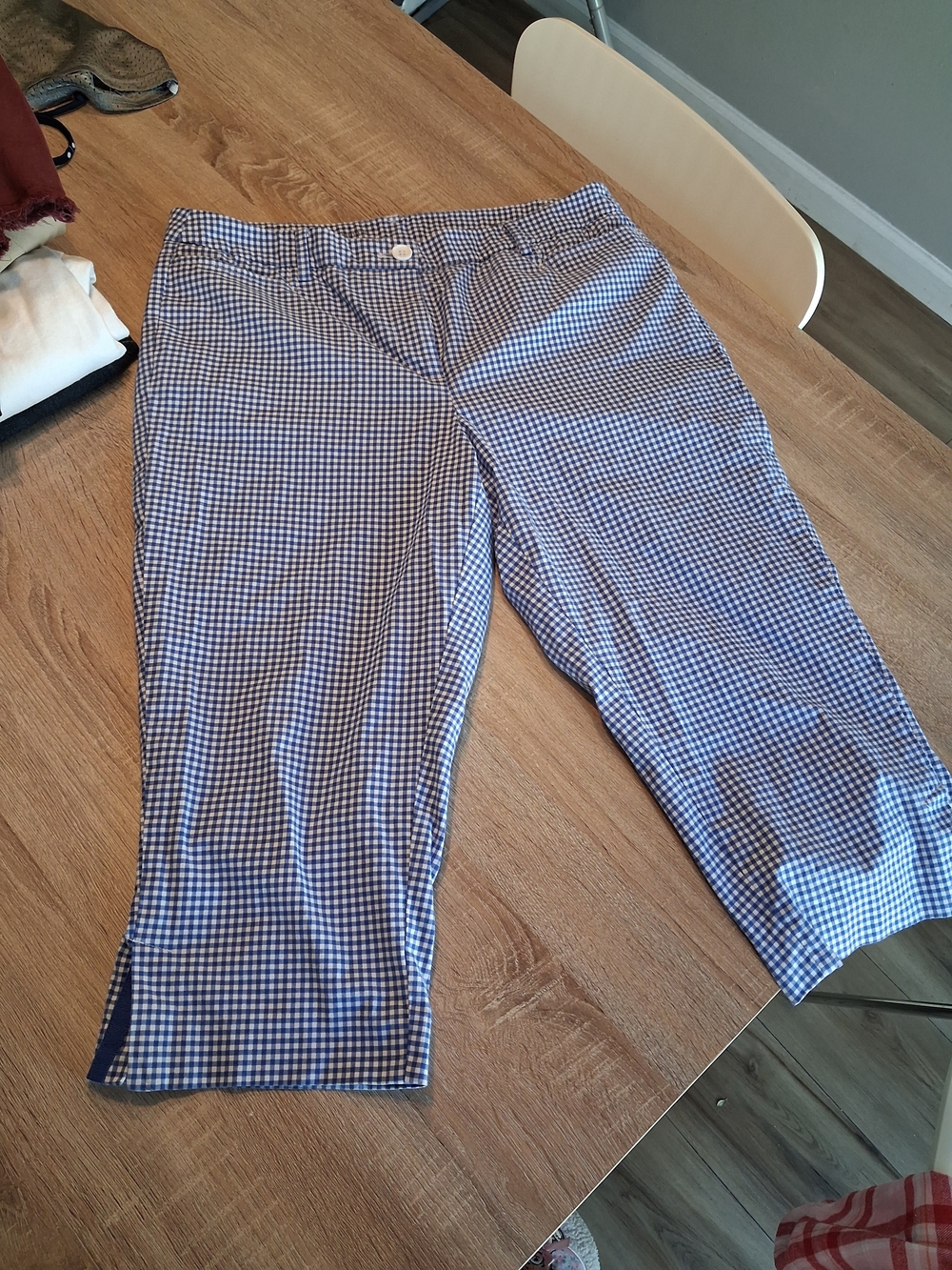 Talbots Blue Gingham Capris